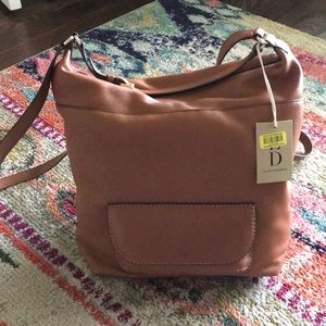 Light brown leather back pack tote